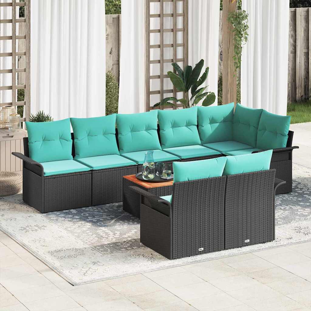 Tuinbankenset Met Opslag 9 Pcs Poly Rattan
