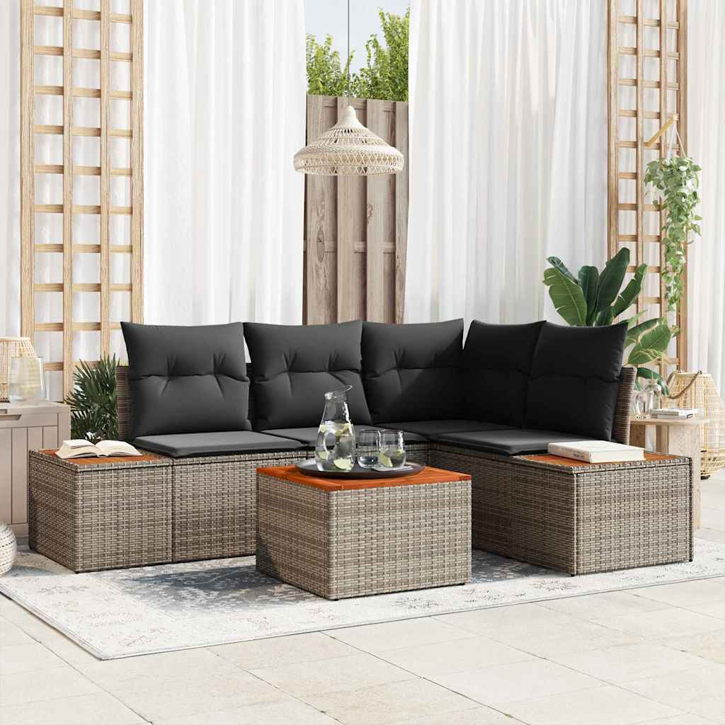 Tuinbankenset Met Kussen 4 Pcs En Crème Polyrattan