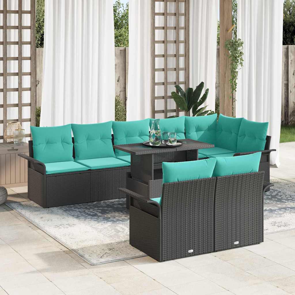 Tuin Sofa Set Met Kussen Met Opslag 9 Pcs Poly Rattan