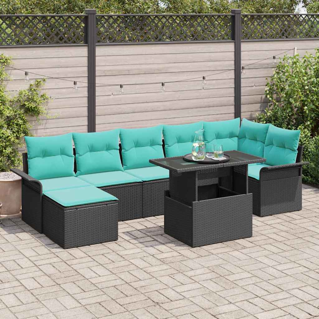 Tuin Sofa Set Met Kussen Met Opslag 8 Pcs Poly Rattan