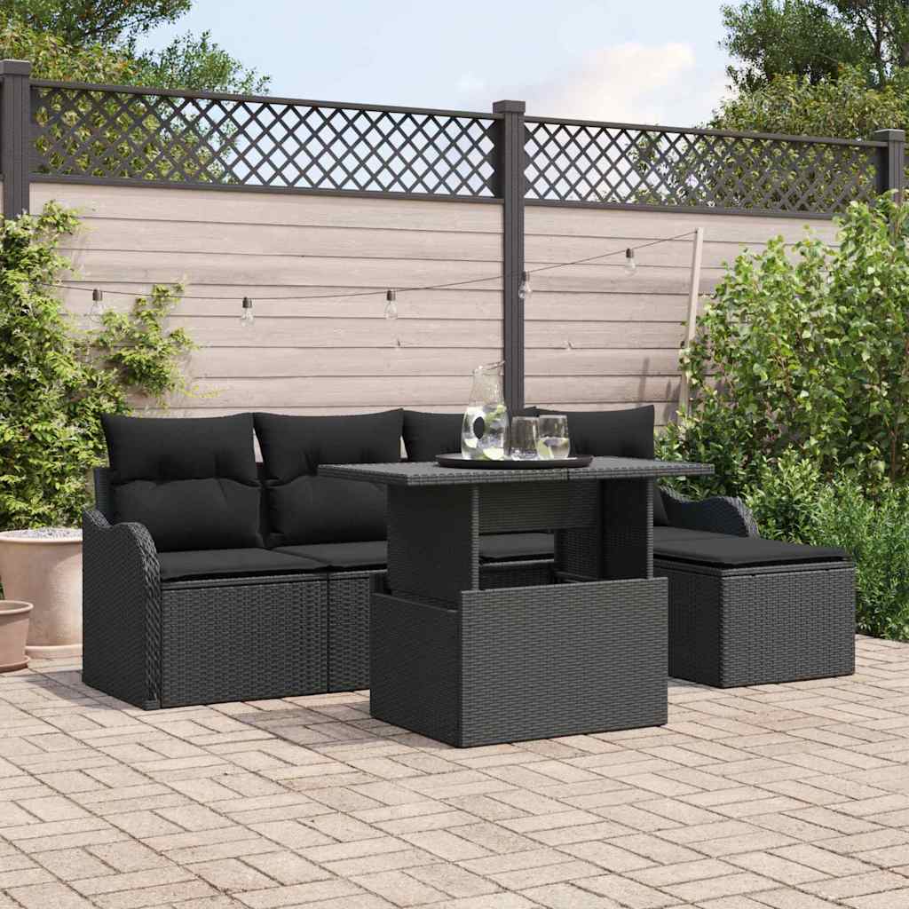 Tuinbankenset Met Kussen 6 Pcs Polyrattan