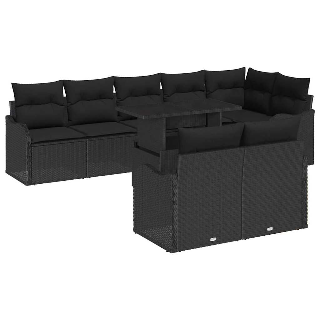 Tuin Sofa Set Met Kussen Met Kussen 9 Pcs Poly Rattan