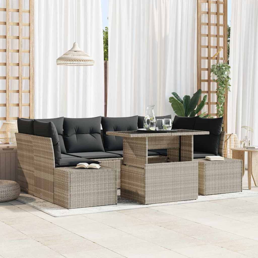 Tuin Sofa Set Met Kussen 7 Pcs En Crème