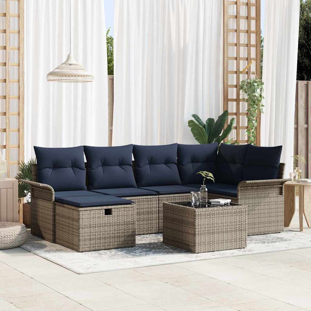 Tuin Sofa Set Met Kussen 6 Pcs Poly Rattan
