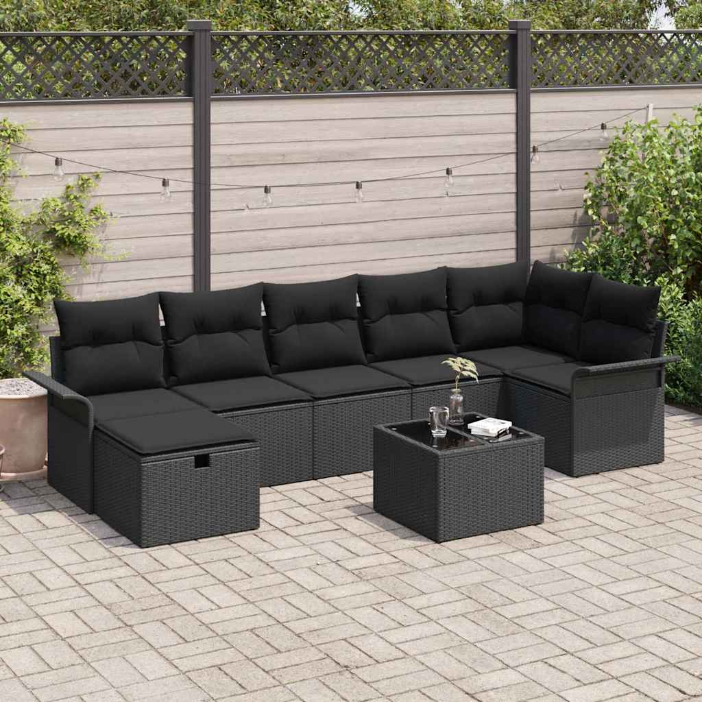 Tuin Sofa Set Met Kussen 7 Pcs En Crème Poly Rattan