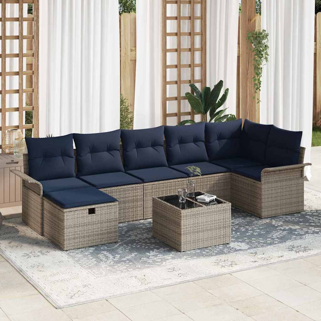 Tuin Sofa Set Met Kussen 7 Pcs Poly Rattan
