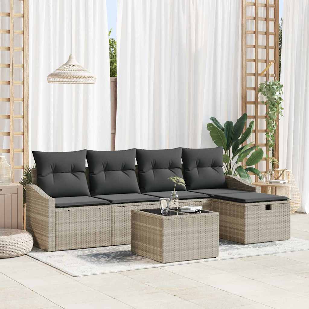 Bankstel Met Kussen 6 Pcs Poly Rattan