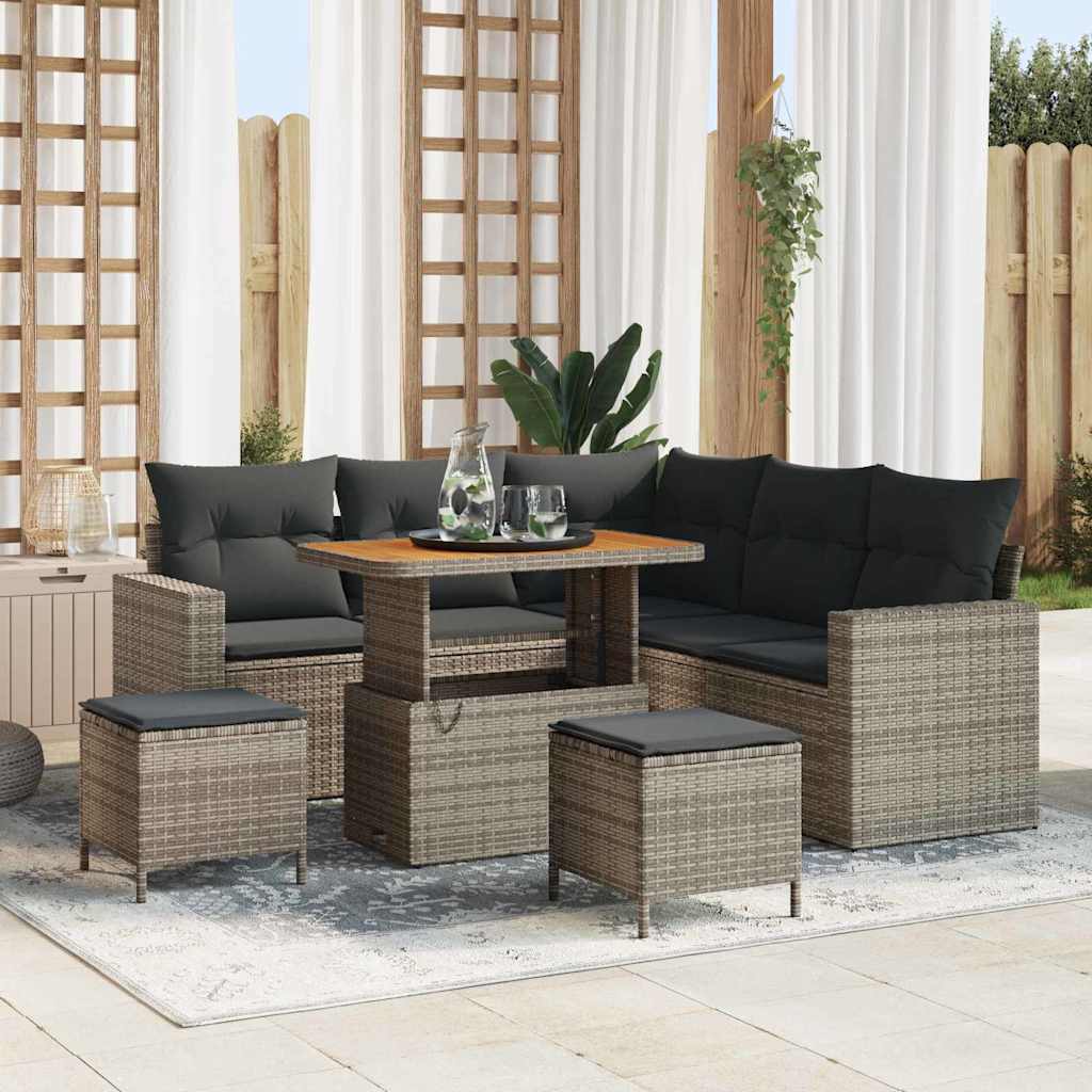 Tuinbankenset Met Kussen 9 Pcs Poly Rattan