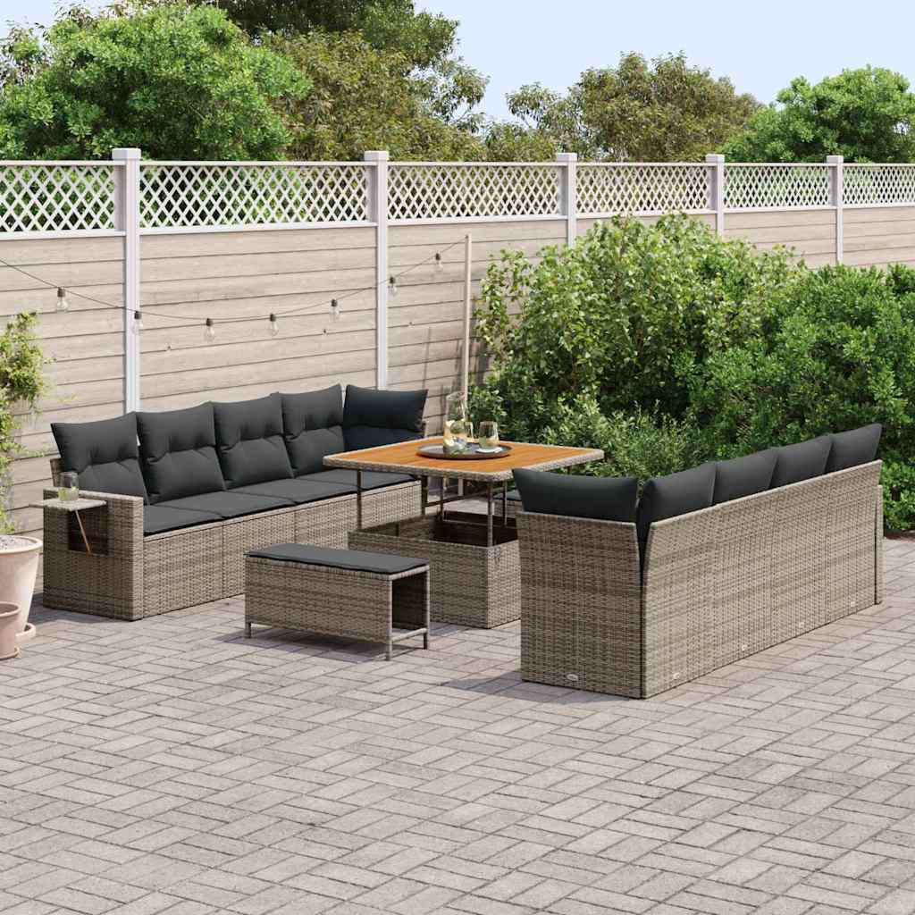 Tuin Sofa Set Met Kussen 11 Pcs Poly Rattan