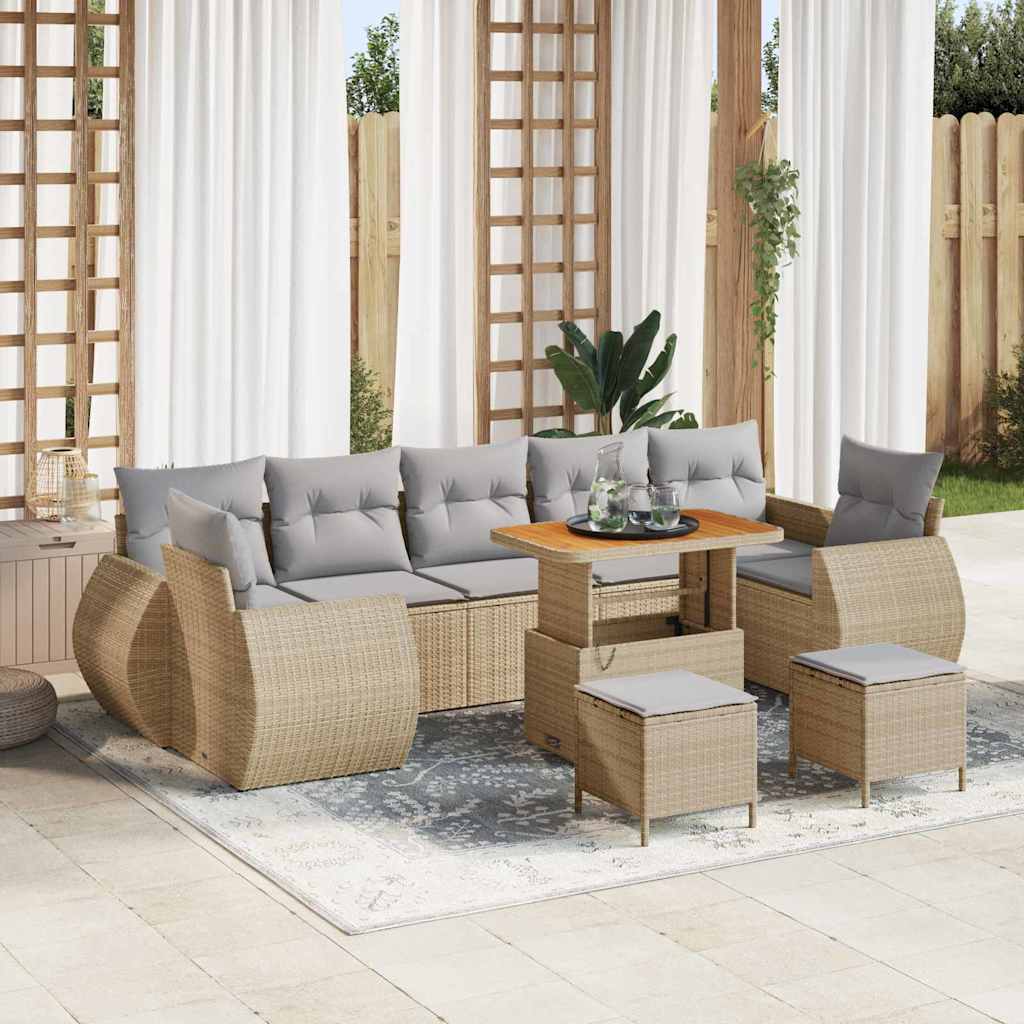 Tuin Sofa Set 10 Pcs Poly Rattan En Gepoedercoat Staal