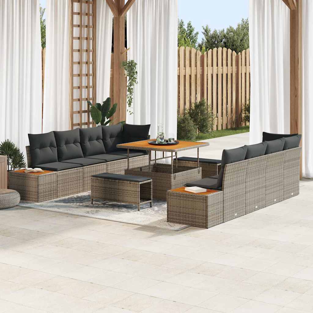 Tuinbankenset Met Kussen Met Opslag 11 Pcs Poly Riet