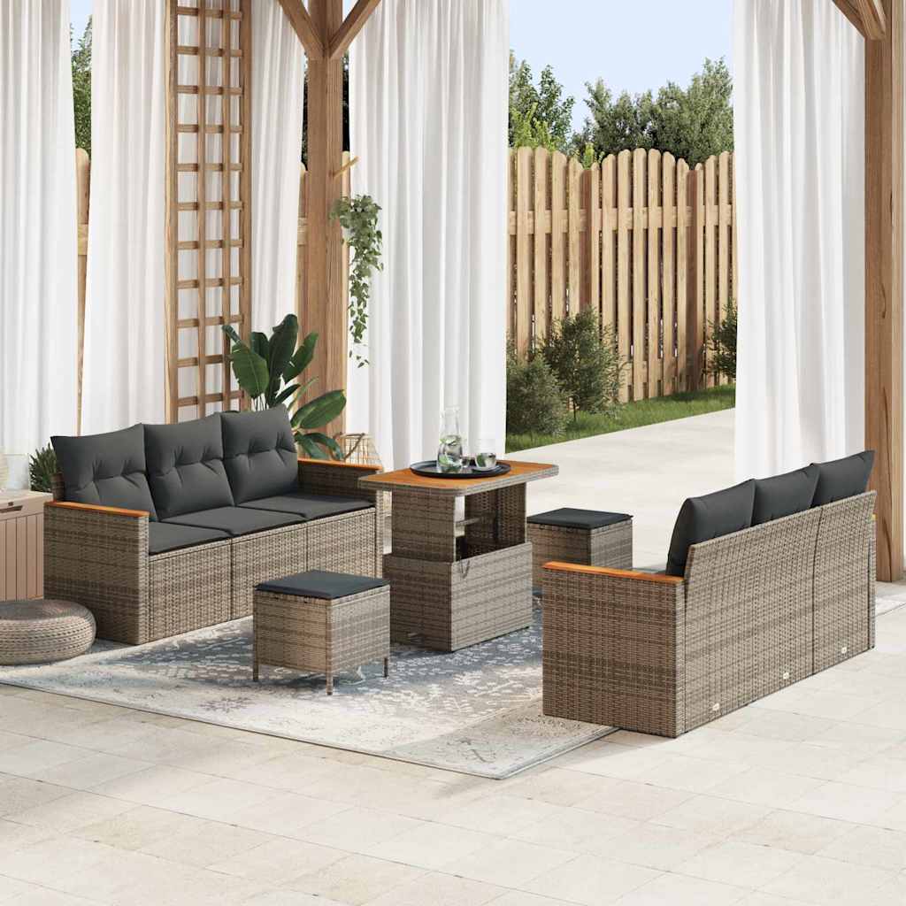 Tuinbankenset Met Kussen 11 Pcs Poly Rattan