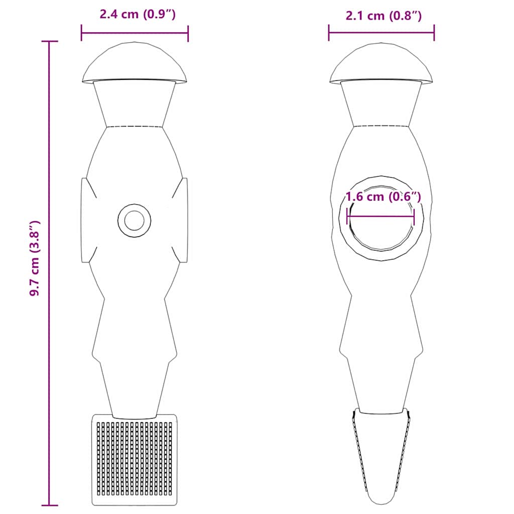 Voetbaltafel Spelers 22 pcs Blauw en Rood 2,4 x 2,1 x 9,7 cm PP