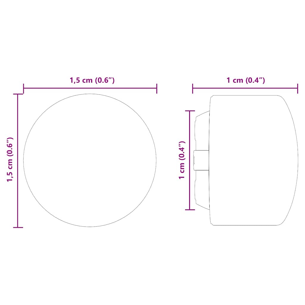 Voetbaltafel Eindkappen 10 pcs Zwart 1,5 x 1,5 x 1 cm Kunststof