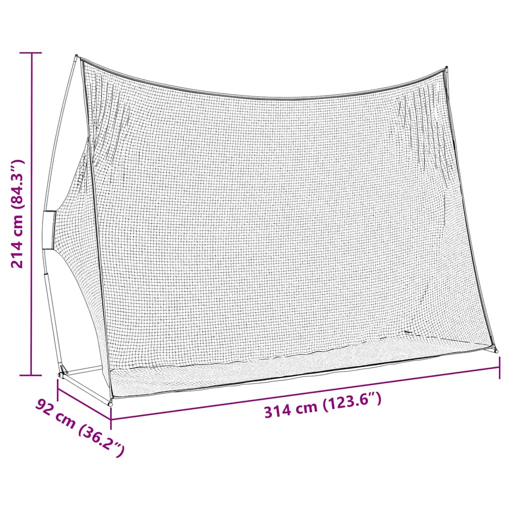 Golf Trainingshulpmiddel Zwart 314 X 92 X 214 Cm Polyester