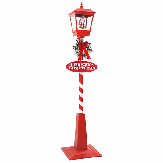 Kerststraatlamp met lantaarn Rood 40,5x40,5x180cm Kunststof