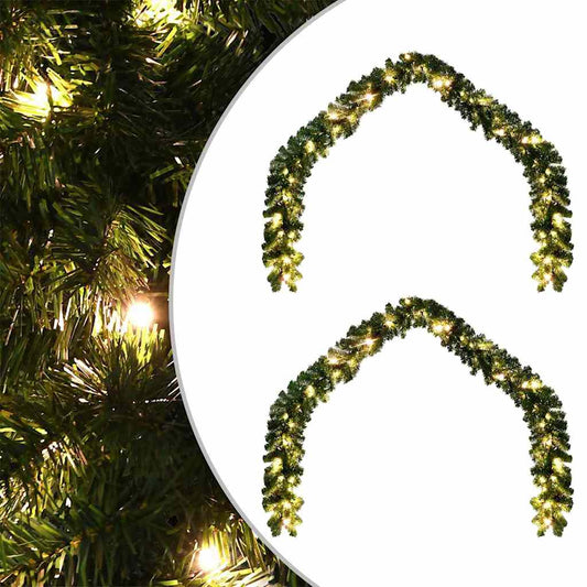 Kerstkrans met 600 LED 2 pcs Groen PVC