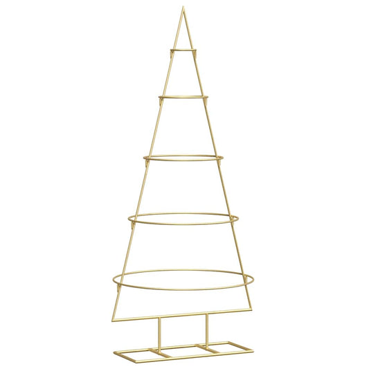 Metalen kerstboom met standaard Goud 125 cm Poedergecoat staal