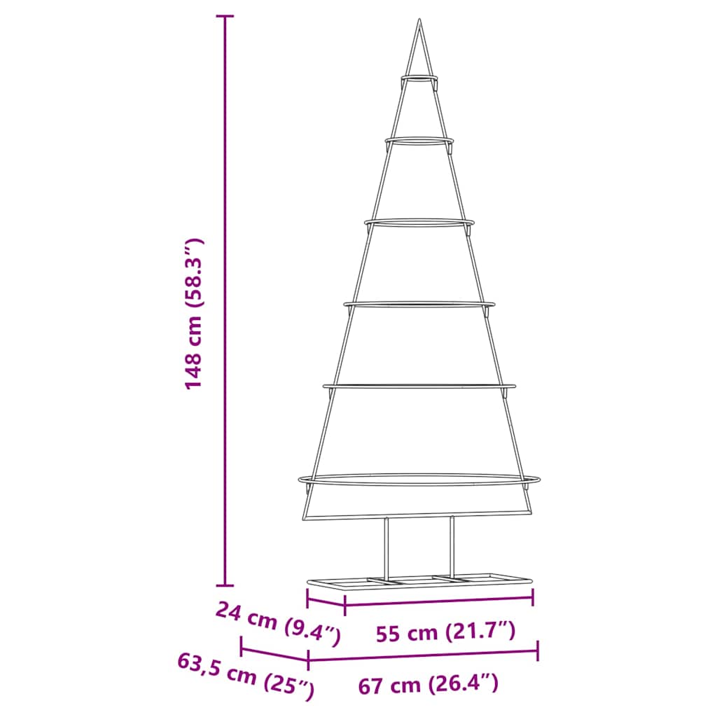 Metalen kerstboom met standaard Goud 150 cm Poedergecoat staal