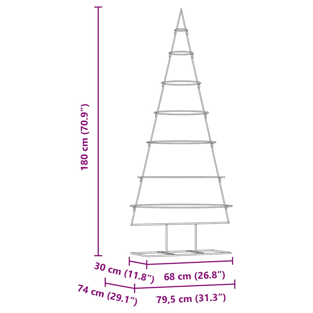 Metalen kerstboom met standaard Goud 180 cm Poedergecoat staal