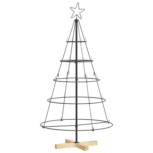 Kerst Cone Boom met standaard Zwart 125 cm Staal