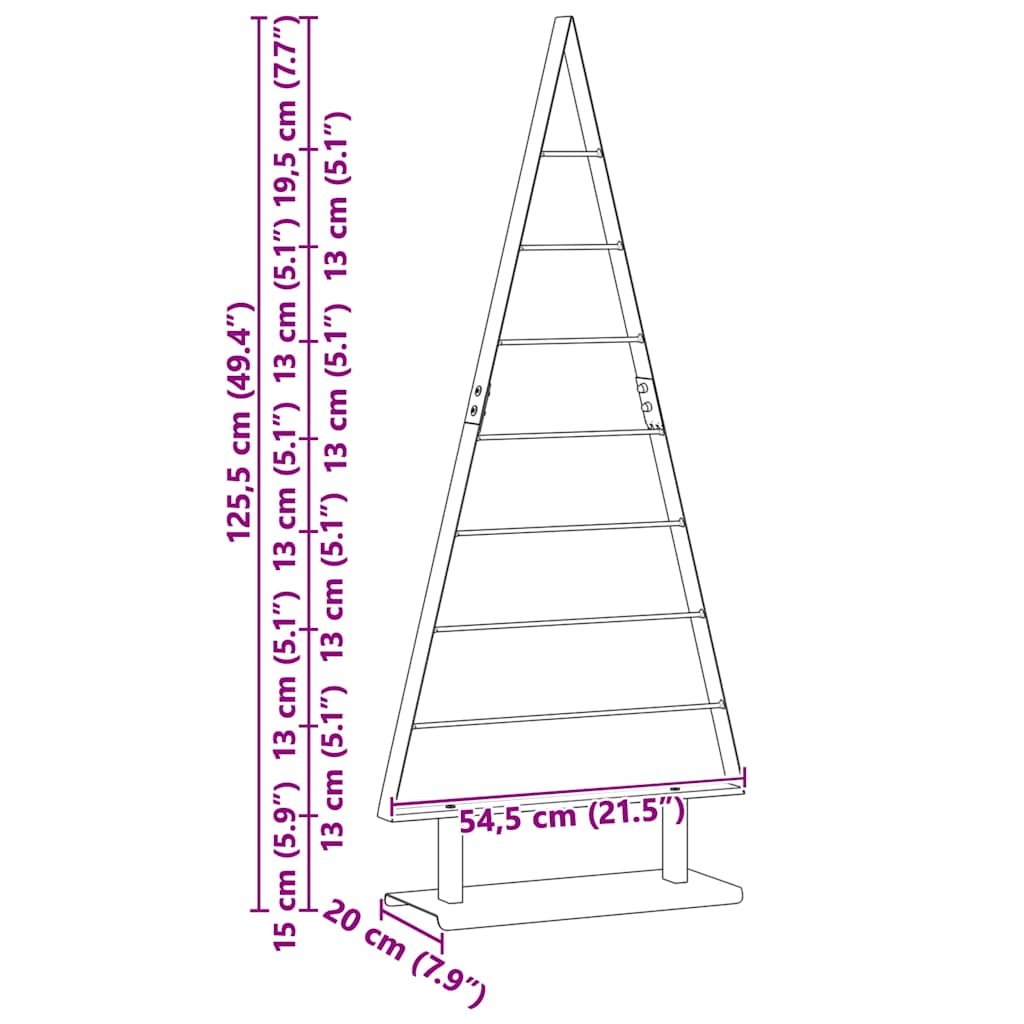 Metalen kerstboom met standaard Zwart 125 cm Staal