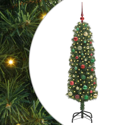 Kunstkerstboom Groen 150 cm PVC en Staal en Kunststof