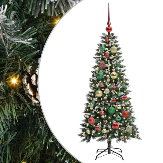 Kunstkerstboom met 150 LED Groen 120 cm PVC en Plastic en Staal