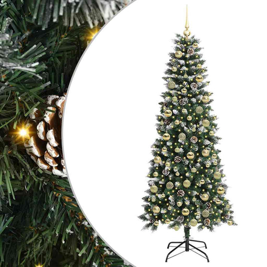 Kunstkerstboom met 300 LED Groen 180 cm PVC en Plastic en Staal