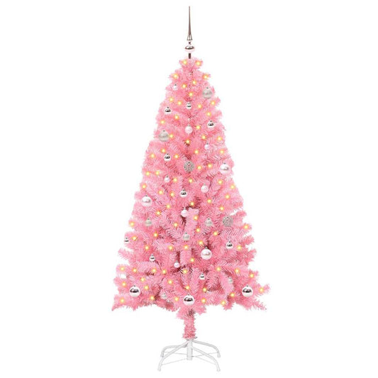 Kerstboom met 150 LED met standaard Roze 150 cm PVC