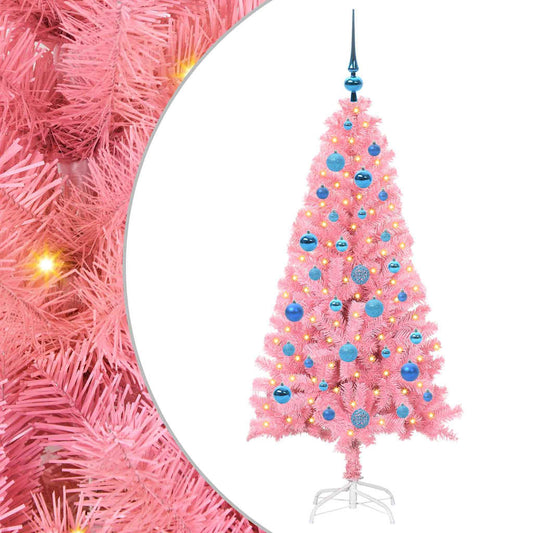 Kerstboom met 150 LED met standaard Roze 150 cm PVC