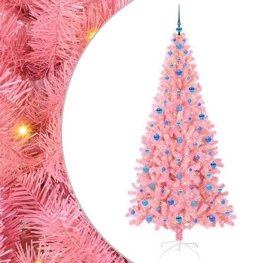 Kerstboom met 300 LED met standaard Roze 210 cm PVC