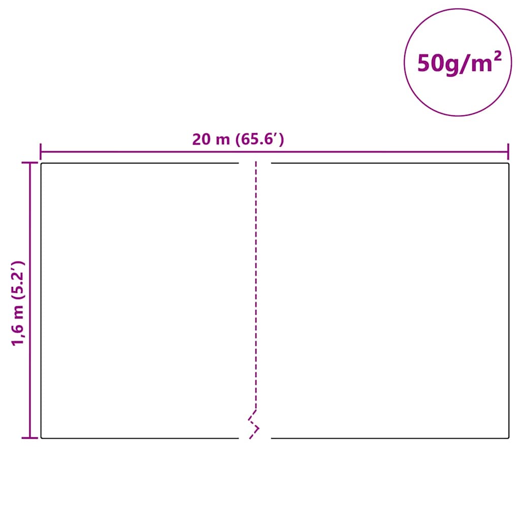 Vorstbescherming Plantvlies 20 X 1,6 M Niet-Geweven Stof