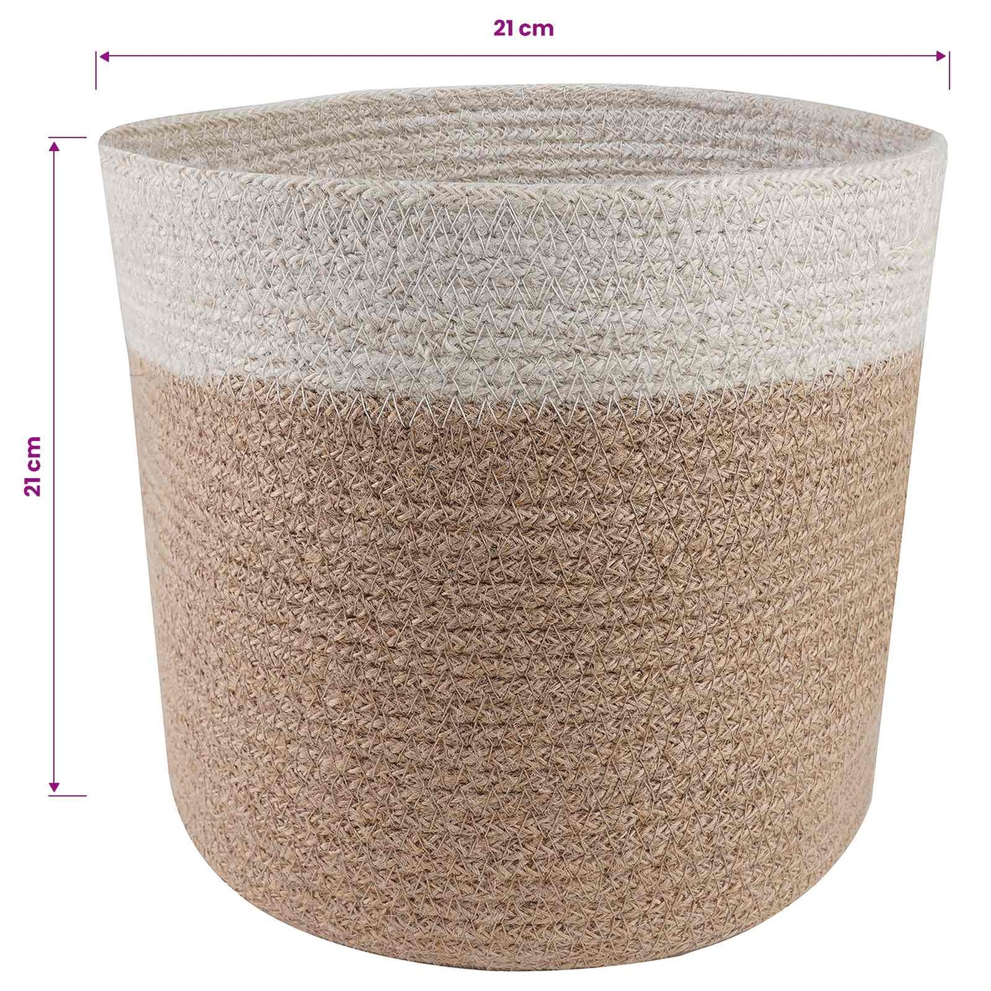 Plantenpot Set 2 Pcs Natuurlijk En Wit Ø 21 X 21 Cm