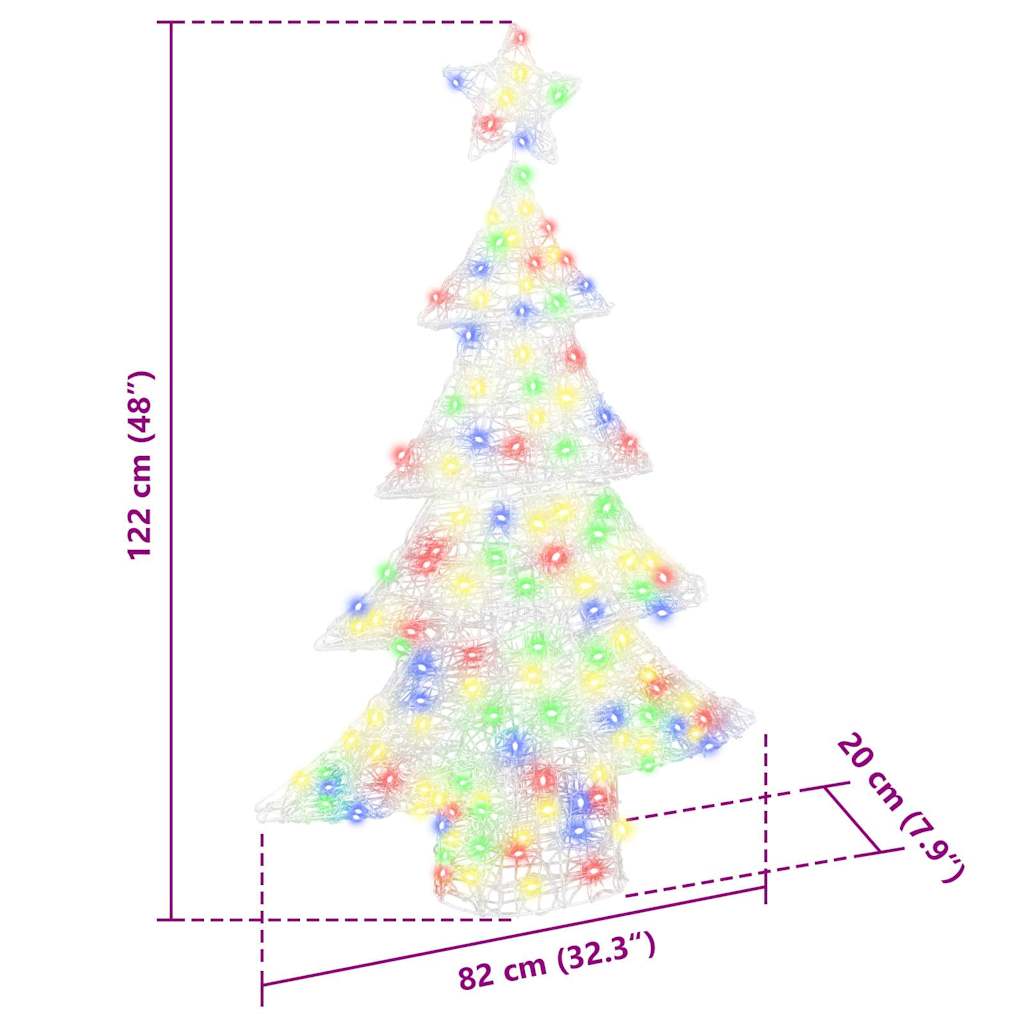 Kerstboom met 100 LED Multikleur 120 cm Acryl