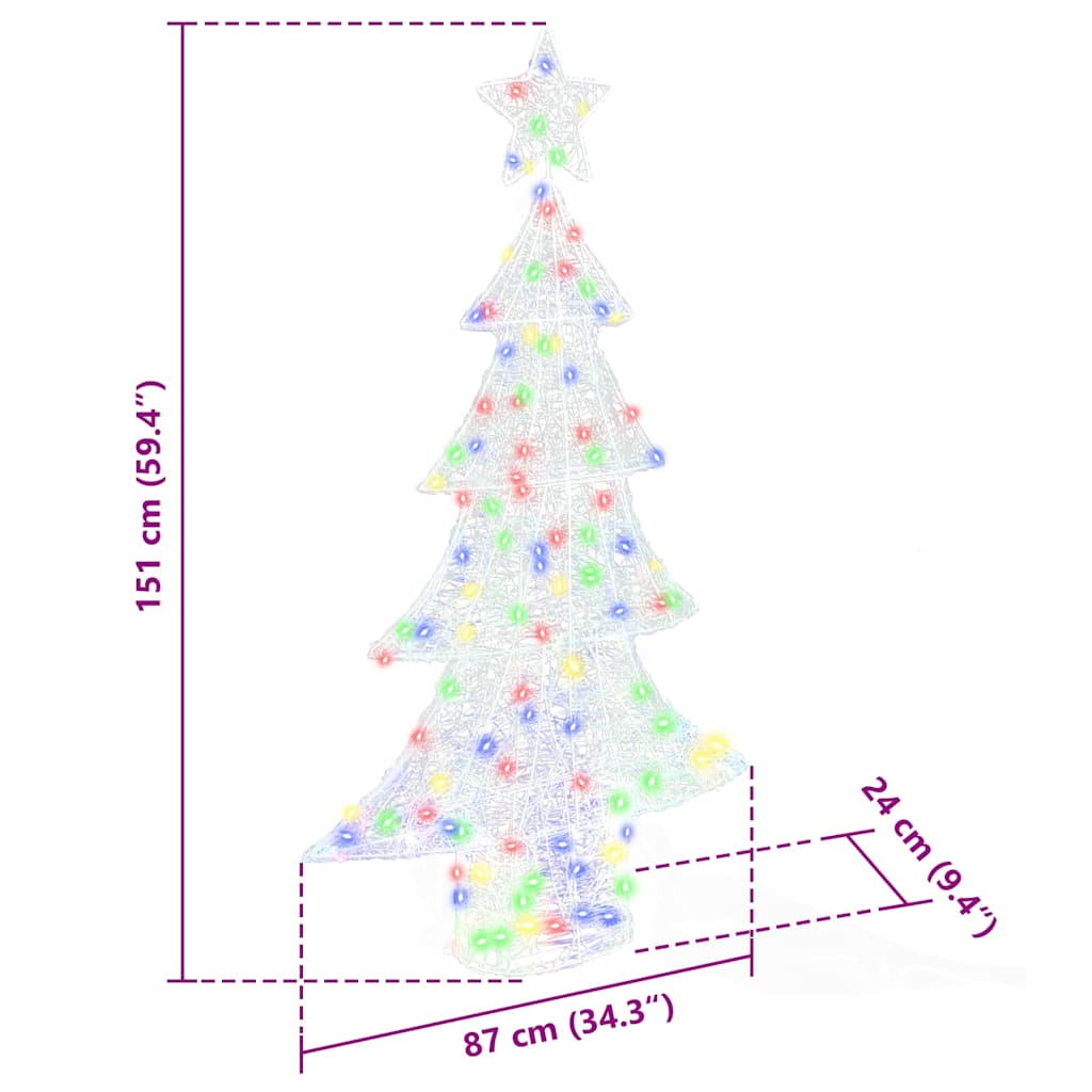 Kerstboom met 160 LED Multikleur 150 cm Acryl
