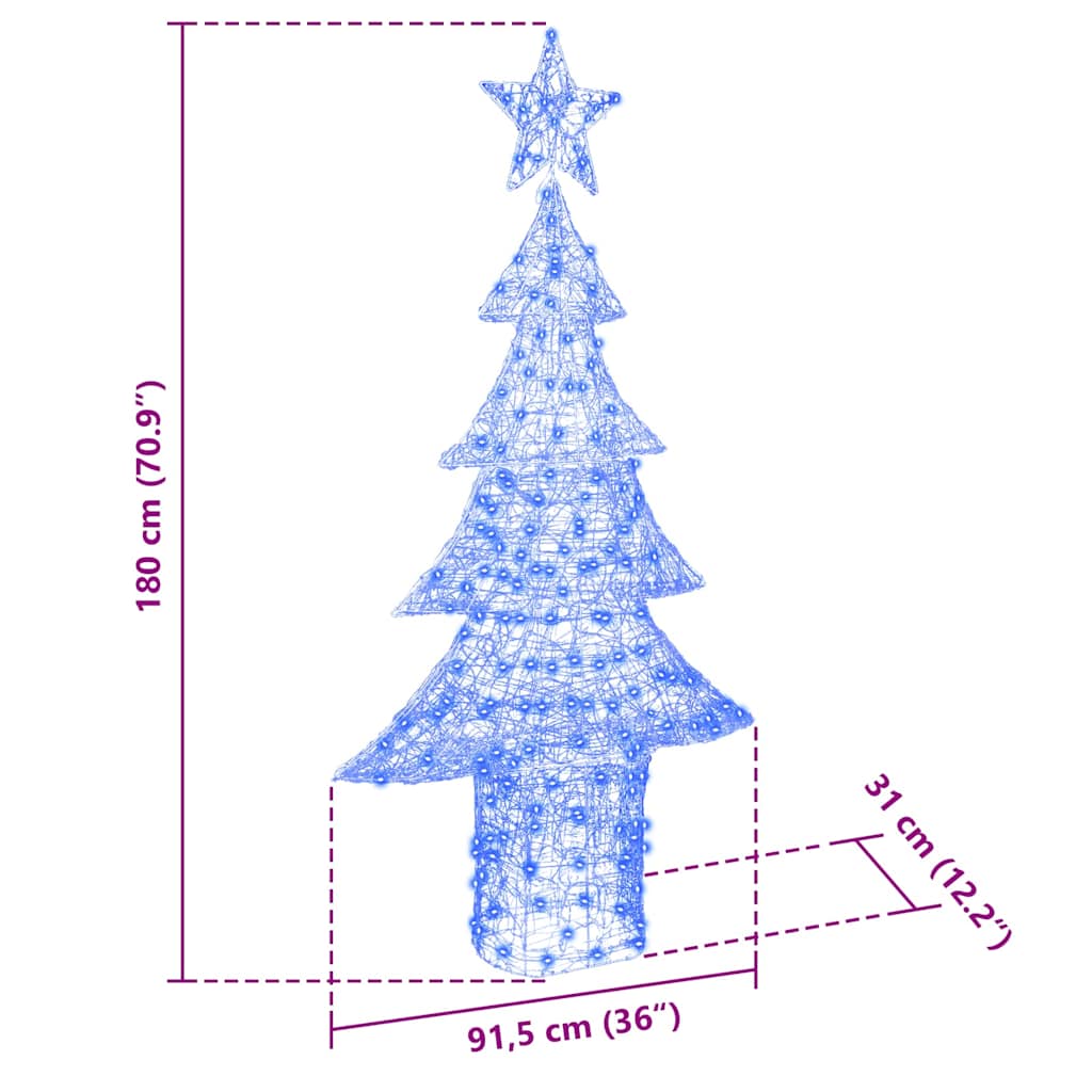 Kerstboom met 240 LED Blauw 180 cm Acryl