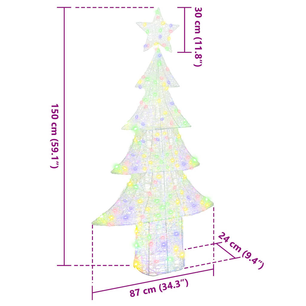 Kerstboom met 240 LED Multikleur 180 cm Acryl