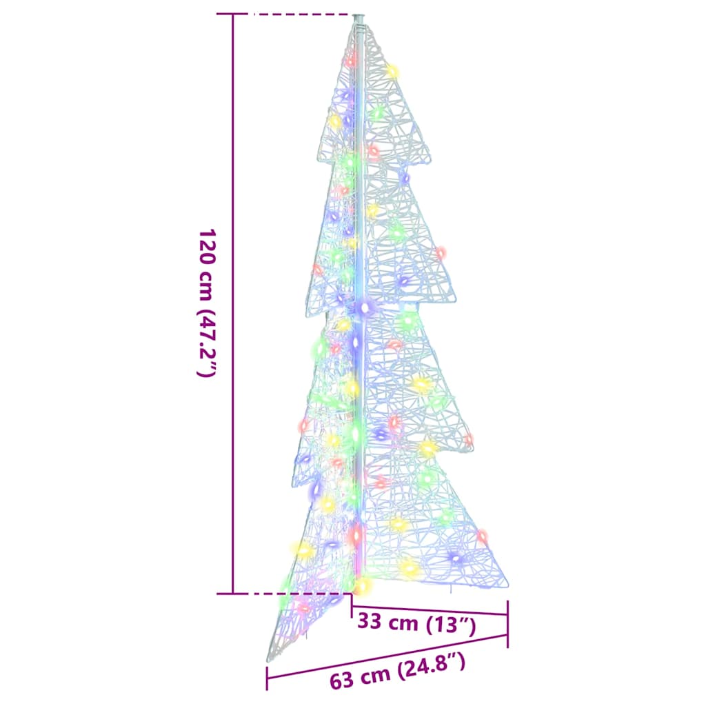 Kerstboom met 100 LED Multikleur 120 cm Acryl