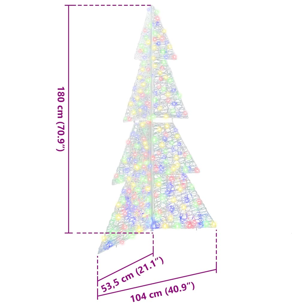 Kerstboom met 240 LED Multikleur 180 cm Acryl