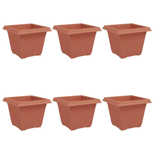 Vierkante Bloempot 6 pcs Baksteenrood 43 x 43 x 33.5 cm