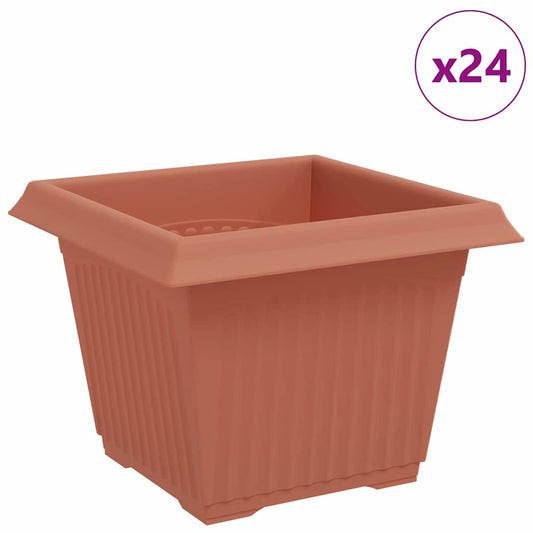 Vierkante Bloempot 24 pcs Baksteenrood 43 x 43 x 33.5 cm