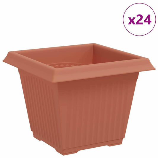 Vierkante Bloempot 24 pcs Baksteenrood 43 x 43 x 33.5 cm