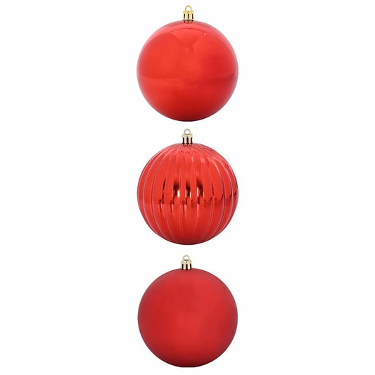 Kerstbal Set 3 pcs Rood Kunststof