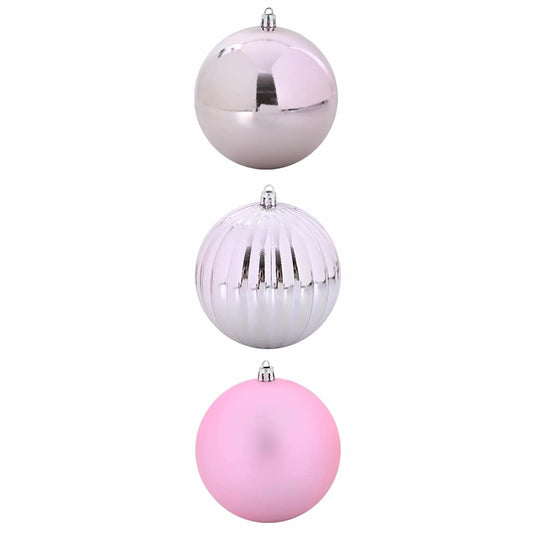 Kerstbal Set 3 pcs Roze Kunststof