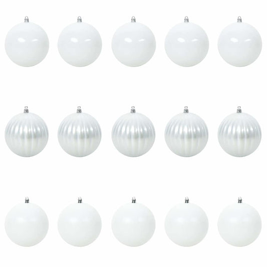 Kerstbal Set 15 pcs Wit Kunststof