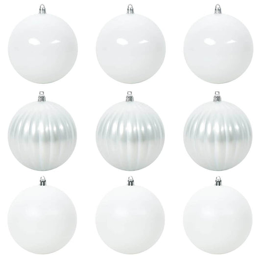 Kerstbal Set 9 pcs Wit Kunststof