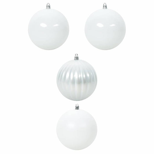Kerstbal Set 4 pcs Wit Kunststof
