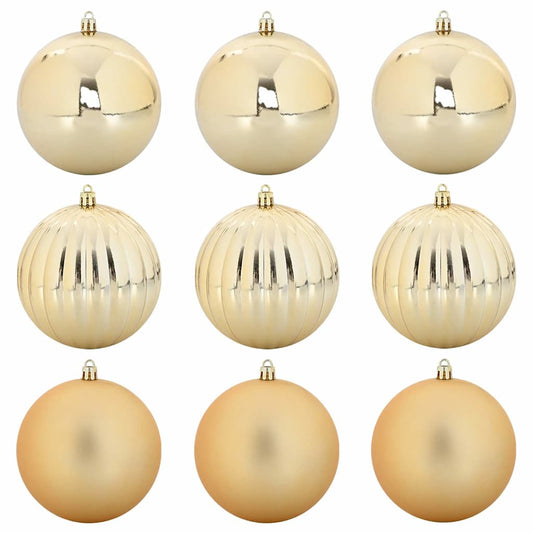 Kerstbal Set 9 pcs Goud Kunststof