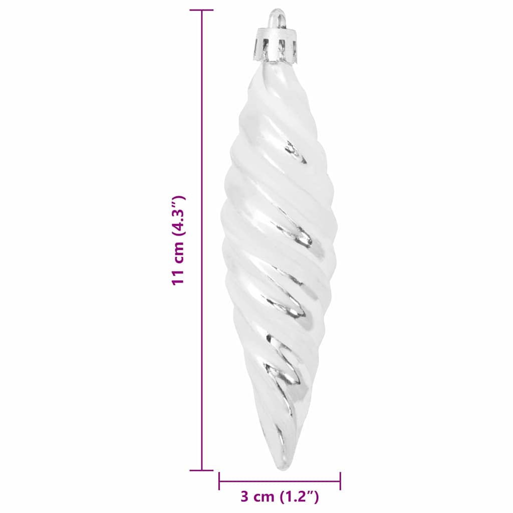 Kerst Spiralvorm Bal 40 pcs Zilver Kunststof